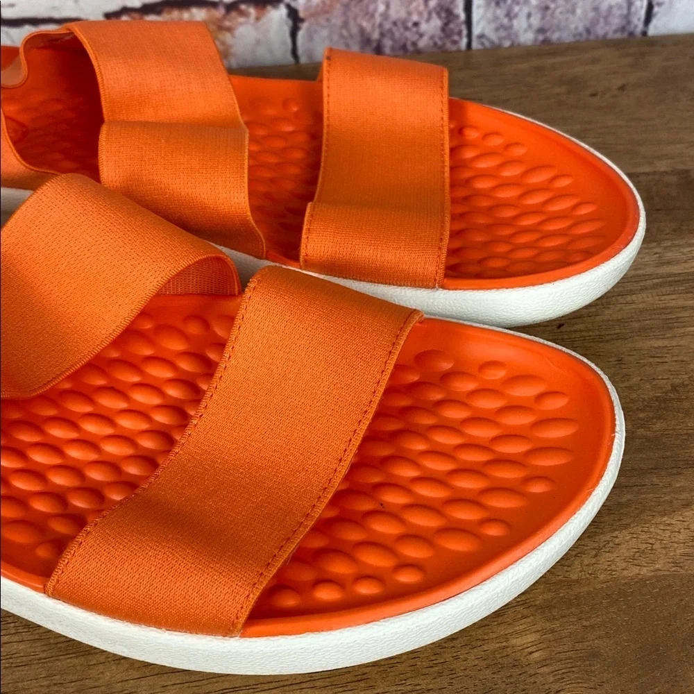 CROCS LiteRide Fresco Sling Back Vibrant Orange Strappy Sandals Sz 10 - Picture 6 of 14